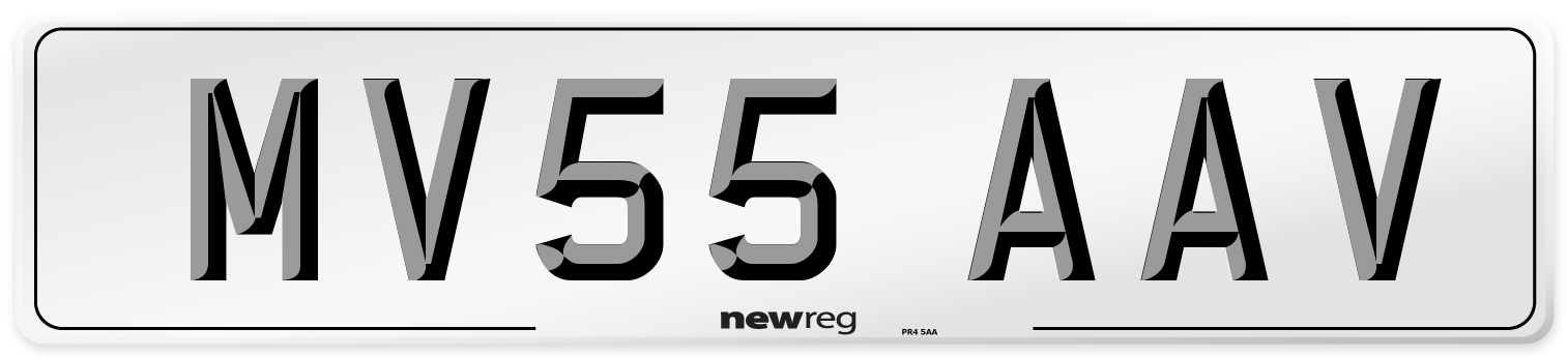 MV55 AAV Number Plate from New Reg